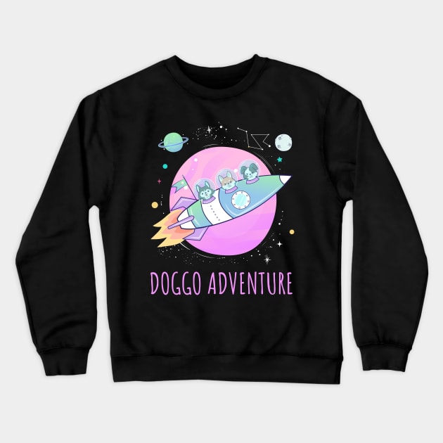 Doggo cosmic adventure Crewneck Sweatshirt by Rdxart